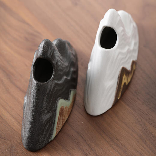 【日式远山粗陶复古迷你小花插】桌面陶艺摆件居家日用茶道零配 商品图2