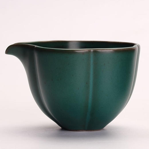 【日式粗陶孔雀绿汝白公道杯】居家日用陶瓷功夫茶具茶海分茶器公杯 商品图6