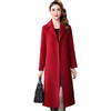 WXY-W-16878双面呢大衣女中长款2020秋冬新款韩版过膝红色羊毛毛呢外套 商品缩略图3