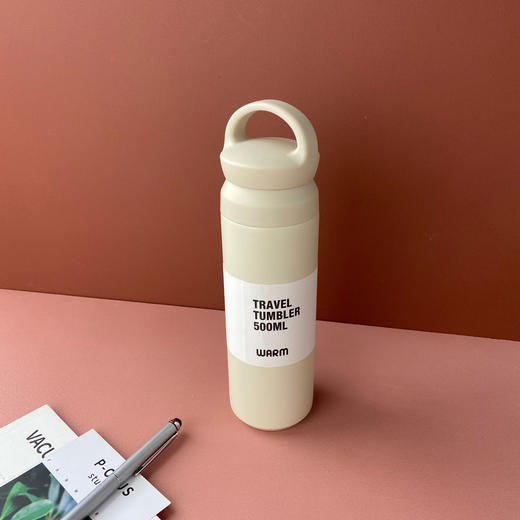 500ml磨砂纯色304不锈钢保温杯带茶漏男女提手杯网红时尚学生水杯 商品图6