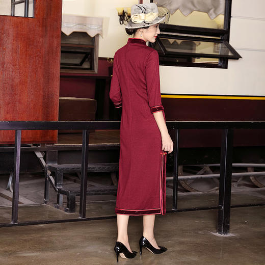 DLQ-A2694复古中国风优雅气质改良旗袍式连衣裙 商品图2