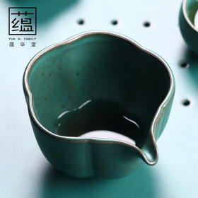 【日式粗陶孔雀绿汝白公道杯】居家日用陶瓷功夫茶具茶海分茶器公杯