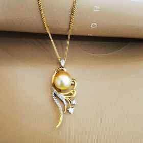 1F金鸿珍珠 金珠吊坠