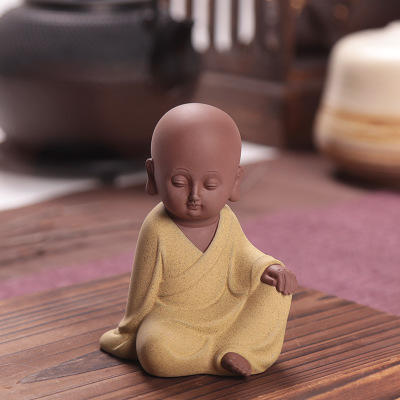 茶宠精品摆件禅意小和尚个性创意可爱茶道茶台装饰自在人物小沙弥 商品图5