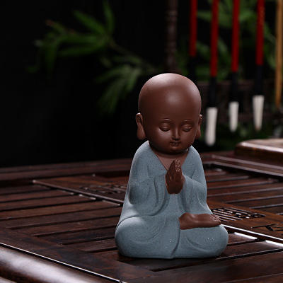 茶宠精品摆件禅意小和尚个性创意可爱茶道茶台装饰自在人物小沙弥 商品图7