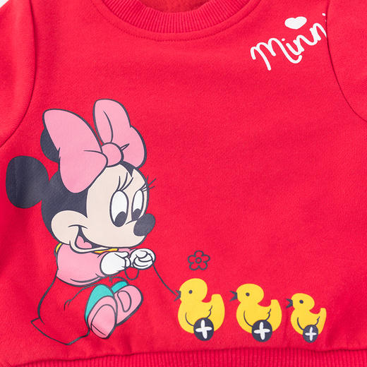 迪士尼(Disney)童装女童米妮印花抓绒卫衣套装 商品图9