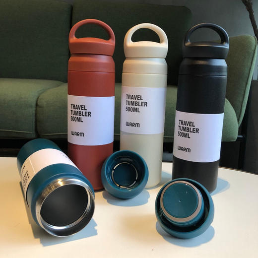 500ml磨砂纯色304不锈钢保温杯带茶漏男女提手杯网红时尚学生水杯 商品图2