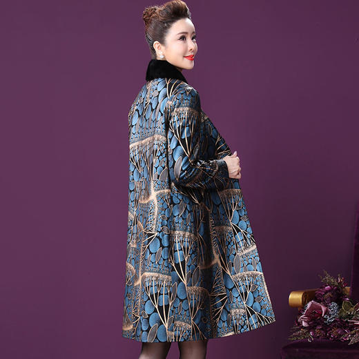 WXY-W-DF-28秋冬新款绵羊皮阔太太水貂毛领妈妈外套 商品图2