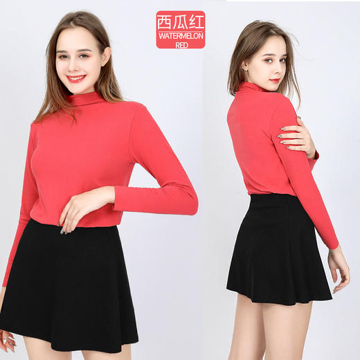 秋冬打底衫半高领双面绒长袖女 保暖上衣内衣 商品图7