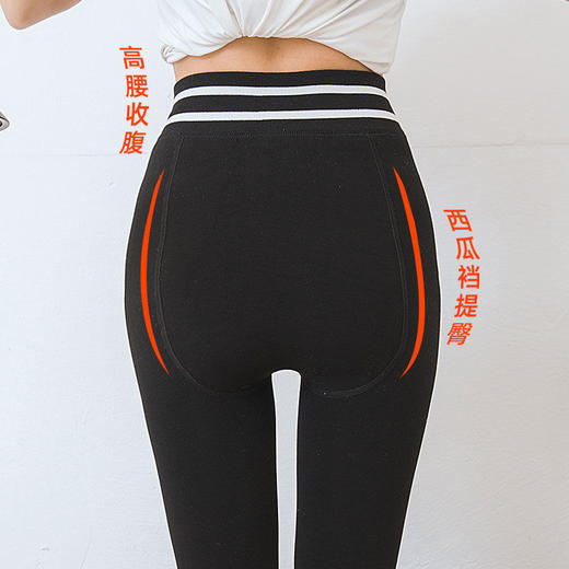 秋冬季棉质打底裤女新款加绒外穿高腰收腹保暖弹力瑜伽紧身长裤子 商品图7