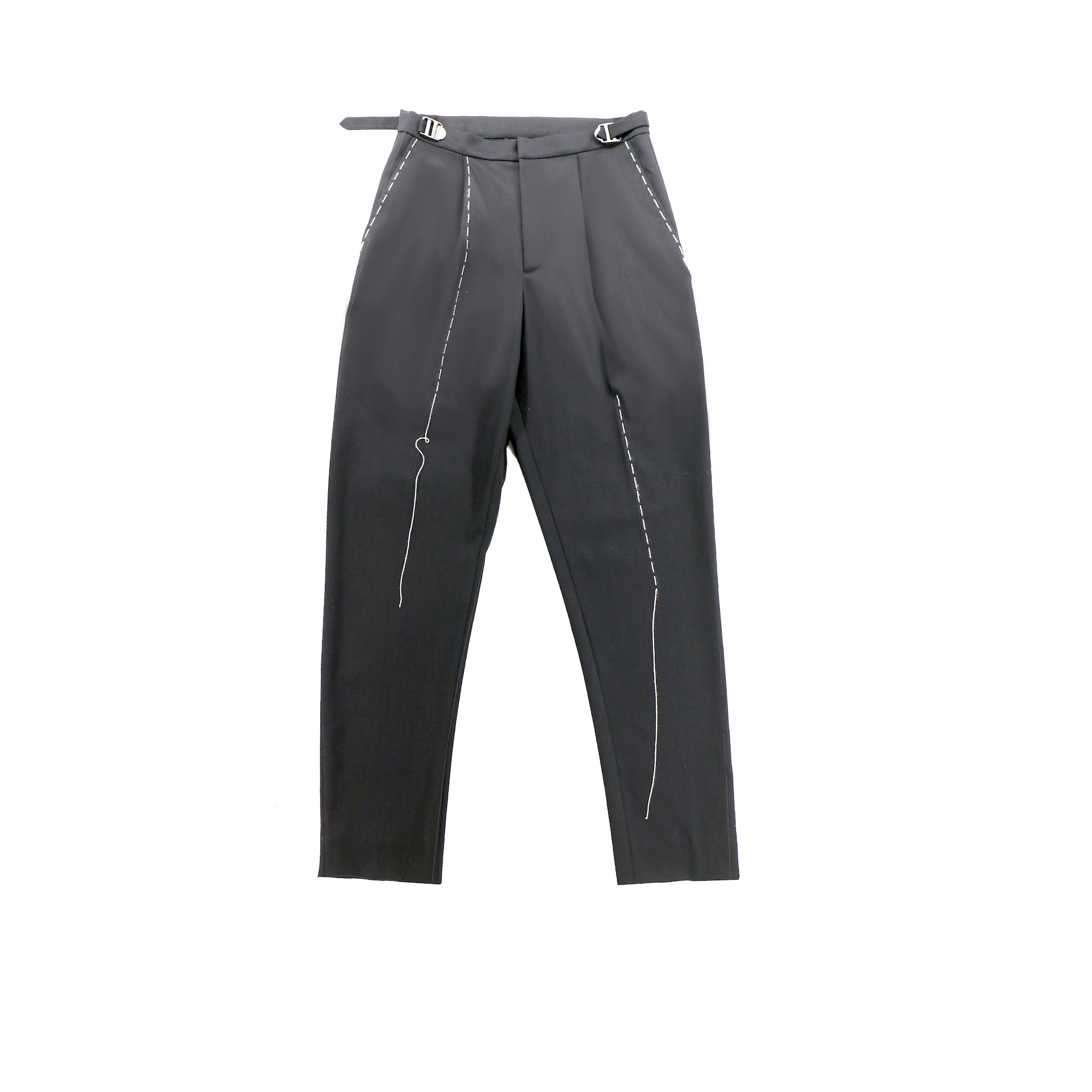 金属扣腰头长裤