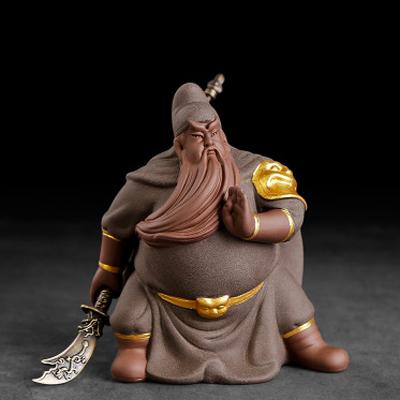 关羽关公紫砂茶宠小摆件精品茶艺茶具配件茶台装饰品创意茶玩禅意 商品图5