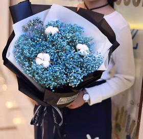 满天星加棉花干花花束