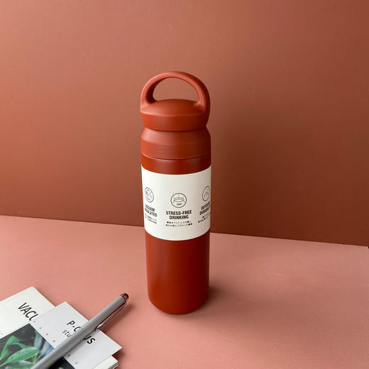 500ml磨砂纯色304不锈钢保温杯带茶漏男女提手杯网红时尚学生水杯 商品图3