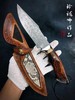 勇者博弈刀大马士革户外战术直刀美国沙漠铁木手柄 商品缩略图6