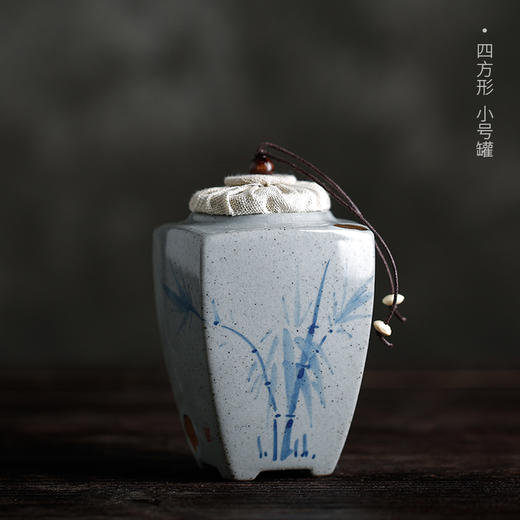 【手工复古竹韵茶叶罐】居家日用粗陶红茶普洱储茶罐 商品图6