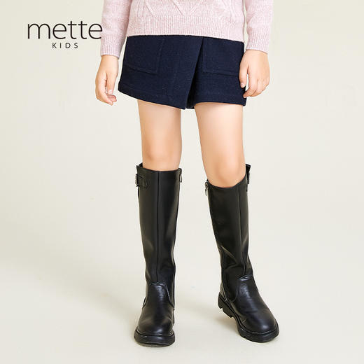 METTE童装半身裙裤2020秋冬中大童女宝纯色百搭短款羊毛短裤子 商品图0