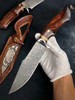 勇者博弈刀大马士革户外战术直刀美国沙漠铁木手柄 商品缩略图8