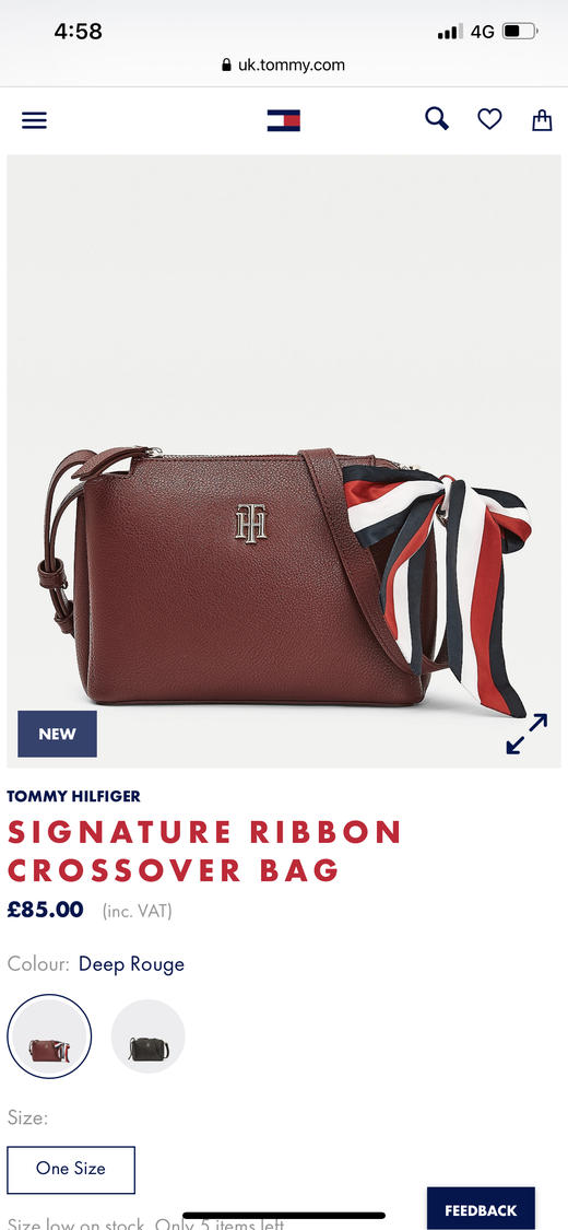 Tommy Hilfiger秋冬新款红色丝带斜挎女包小包 商品图2