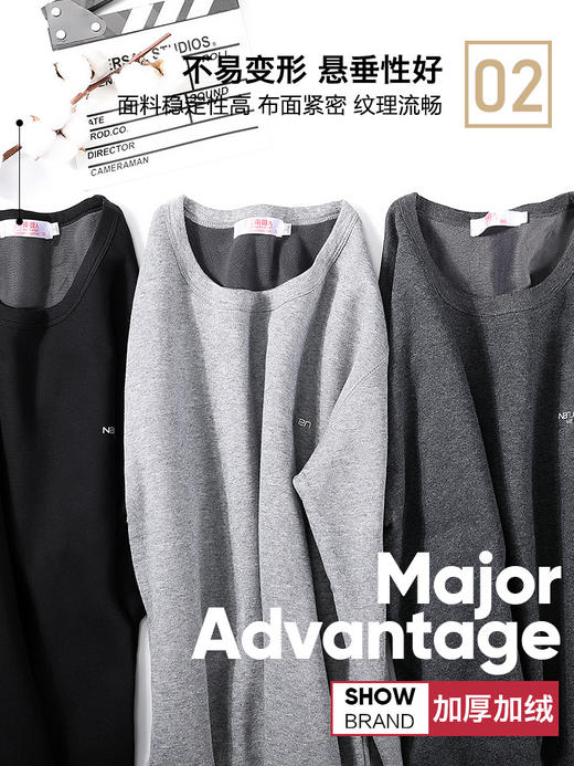 【南极人加绒加厚打底套装】男士保暖内衣秋衣秋裤棉毛衫 商品图1