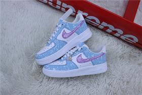 【公司级 空军一号系列】耐克/NIKE 耐克空军低帮板鞋 白蓝紫泼墨