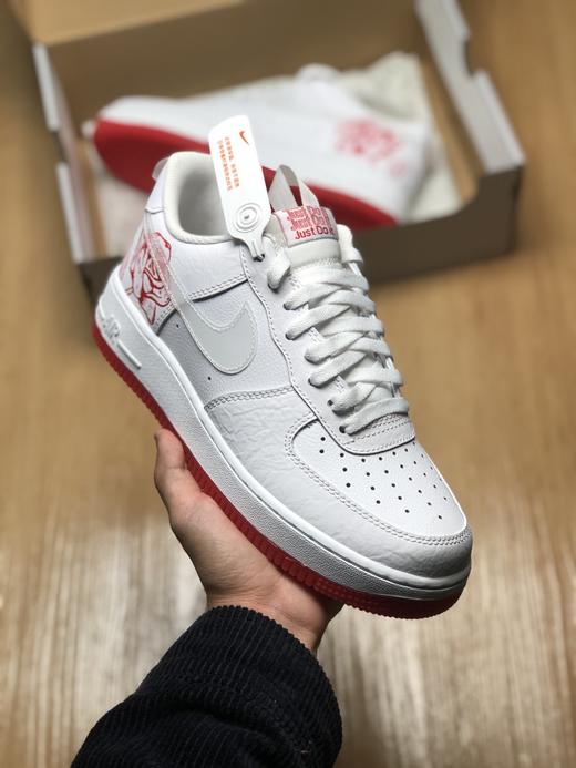 空军 红玫瑰 玫瑰 白红色 笑脸 后跟 感恩节 Air Force 1 '07 RS红玫瑰Red rose 原楦头原纸板 商品图0