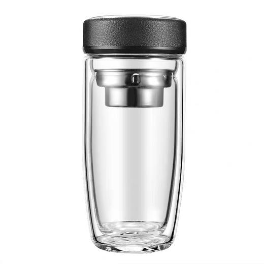 【双层加厚隔热透明泡茶杯、2件】居家日用商务玻璃杯男士水杯 商品图4