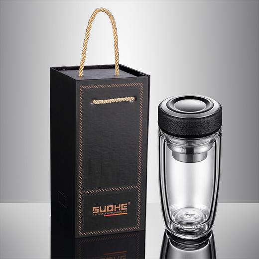 【双层加厚隔热透明泡茶杯、2件】居家日用商务玻璃杯男士水杯 商品图0