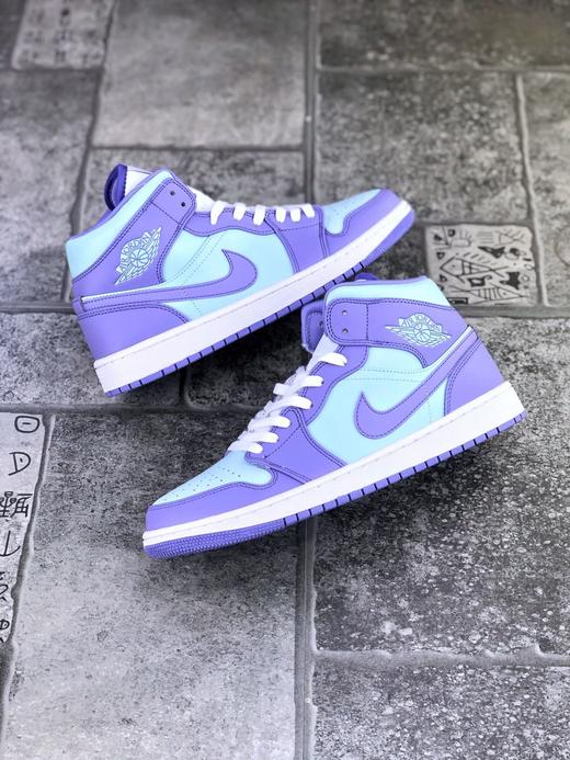 Air Jordan 1 Mid 中帮 蓝紫拼接 精雕细琢鞋型极致飞翼3D打印 商品图0