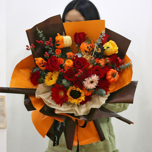 万圣节南瓜精致创意花束装饰礼物定制礼物宠爱哄女友闺蜜节日惊喜