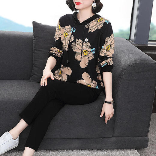 YY-2203休闲运动印花洋气大码两件套 商品图0