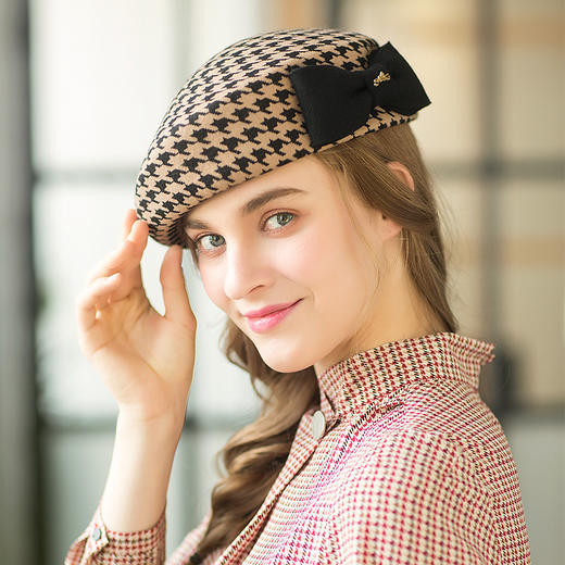 RM-FW121070A贝雷帽女士秋冬欧美空姐帽 批发羊毛呢礼帽时装毡帽 商品图1