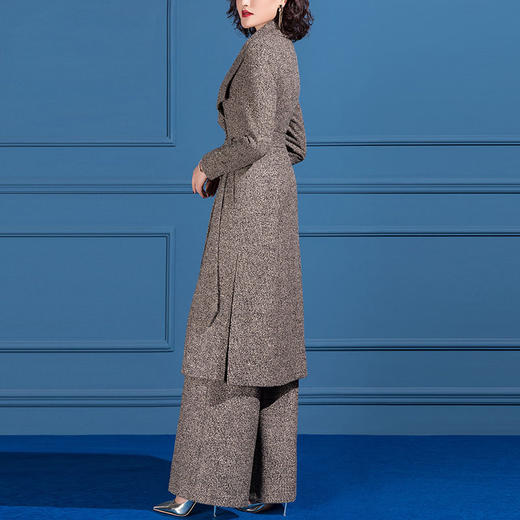 SSGS-J596时尚毛呢阔腿裤套装 商品图2