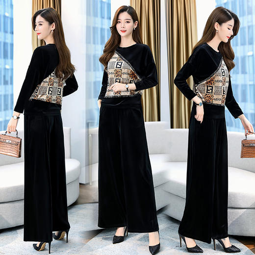 WZNH-HRYZ7148秋季新款千鸟格百搭阔腿套装 商品图3