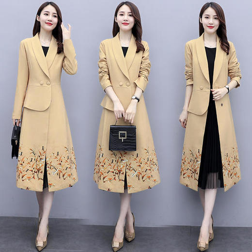 WZNH-SYG82016秋季新款时尚潮流中长款印花风衣外套 商品图2