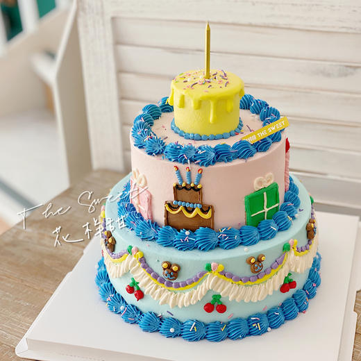 复古生日趴 · 奶油霜蛋糕 商品图0
