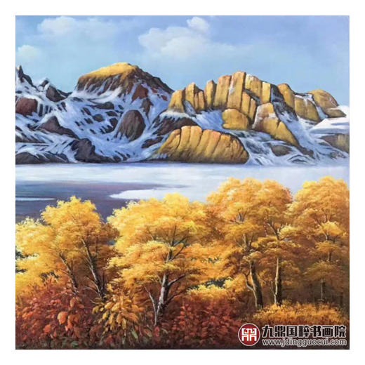 林峰极《天池》70*180cm 油画横幅作品 办公室/客厅挂画 商品图6