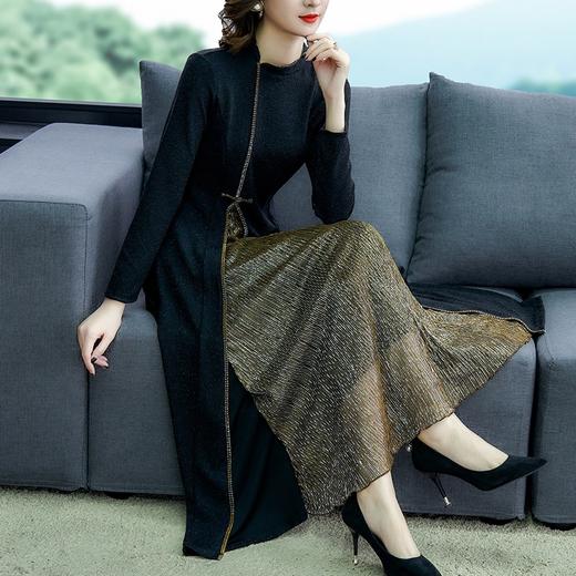 SYF-9986旗袍改良版针织长袖连衣裙 商品图2