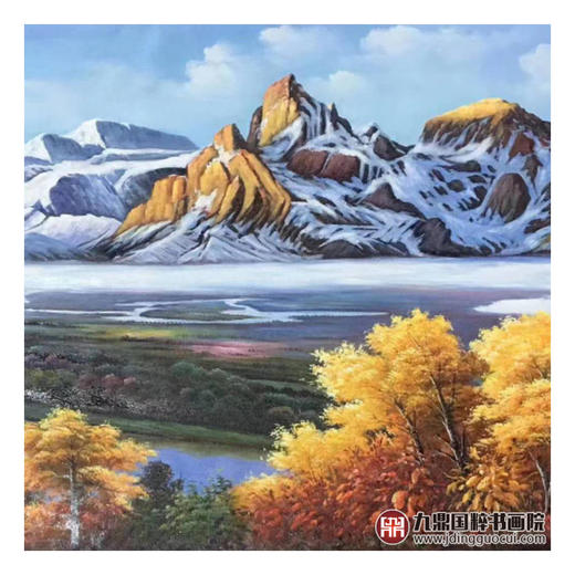 林峰极《天池》70*180cm 油画横幅作品 办公室/客厅挂画 商品图5