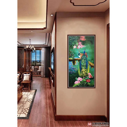 林峰极《孔雀》80*160cm 油画横幅作品 卧室/玄关挂画 商品图2