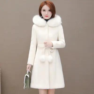 WE9173时尚中长款貂绒大衣女2020冬季新款 商品图2