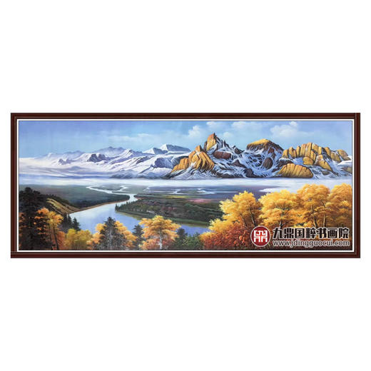 林峰极《天池》70*180cm 油画横幅作品 办公室/客厅挂画 商品图0