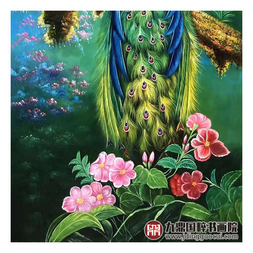 林峰极《孔雀》80*160cm 油画横幅作品 卧室/玄关挂画 商品图5