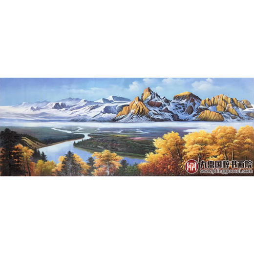 林峰极《天池》70*180cm 油画横幅作品 办公室/客厅挂画 商品图1