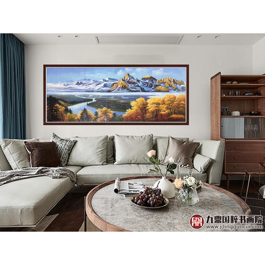 林峰极《天池》70*180cm 油画横幅作品 办公室/客厅挂画 商品图3