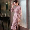 XGTQ2486麂皮古典印花修身中长款旗袍裙 商品缩略图3