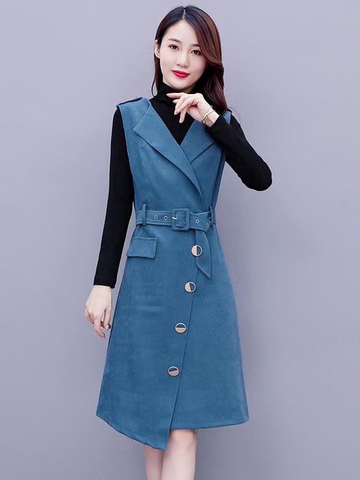 GYX-9972背带连衣裙两件套女2020年秋冬新款洋气减龄气质 商品图3