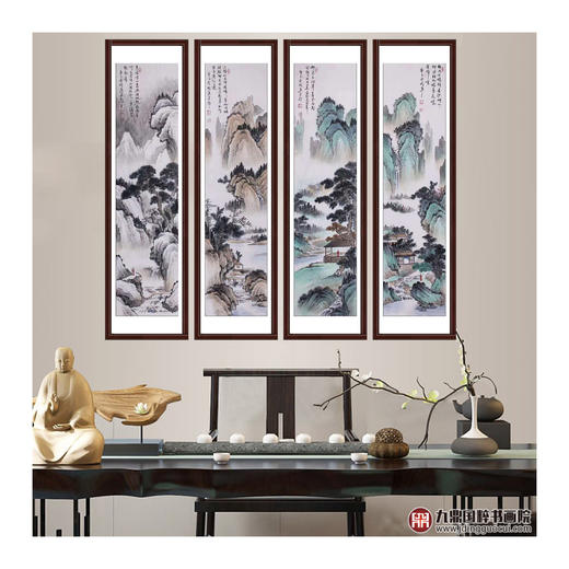 高云鹏《山水四条屏》34cm*138cm*4 山水四条屏作品 办公室/客厅/茶室挂画 商品图2