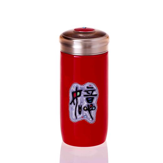 吉星如意陶瓷杯 双层200ml  杯盖可刻字 商品图0
