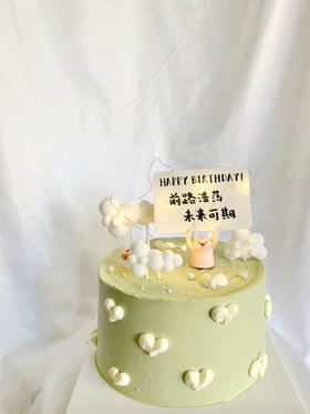 狮子家-ins风网红款 猪猪爱心生日蛋糕 纪念日蛋糕 聚会 仪式感必备